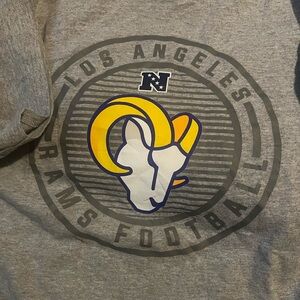 LOS ANGELES RAMS FOOTBALL XL MENS/UNISEX GRAPHIC TEE GRAY MULTI COLOR LOGO NFL
